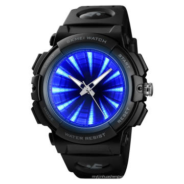 Skmei 1521 reloj con retroiluminación LED para hombres relojes de pulsera digitales negros a prueba de agua